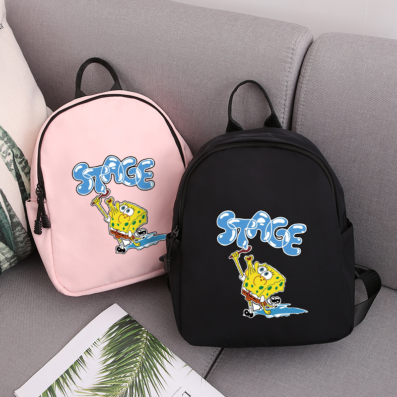 Korean version creative spoof cartoon sponge MOE backpack male personality baby student bag Harajuku travel small backpack