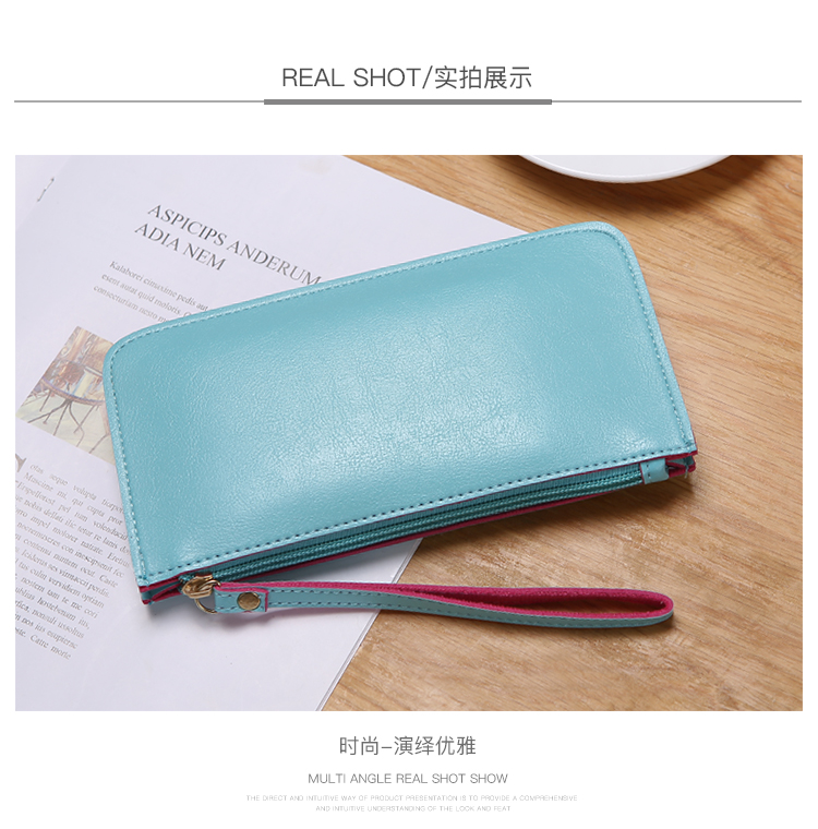 Châu âu và Mỹ ví nữ siêu mỏng đoạn dài sequins đa năng dây kéo túi điện thoại purse bag túi xách ly hợp túi túi vuông nhỏ ví cầm tay nữ gucci