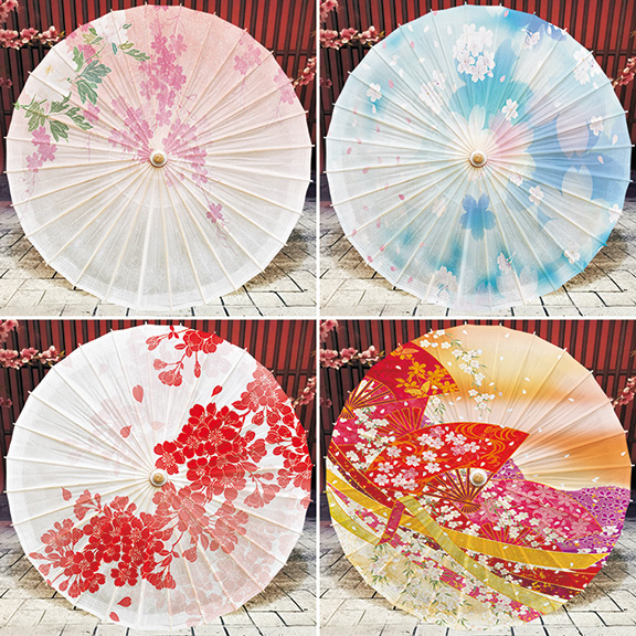 (Cherry Blossom) Oil Paper Umbrella Rain Protection Sunscreen Practical Japan Style Sushi Cuisine Fire Pot Shop Suspended Ceiling Decoration Ancient Wind Dance