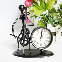 Musical instrument decoration Creative bedside table Small desk clock Office desktop computer Wrought iron desk Bedroom decoration room