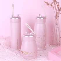 Cat thermos bottle girl heart mini cup cute student children portable creative personality trend cute water Cup
