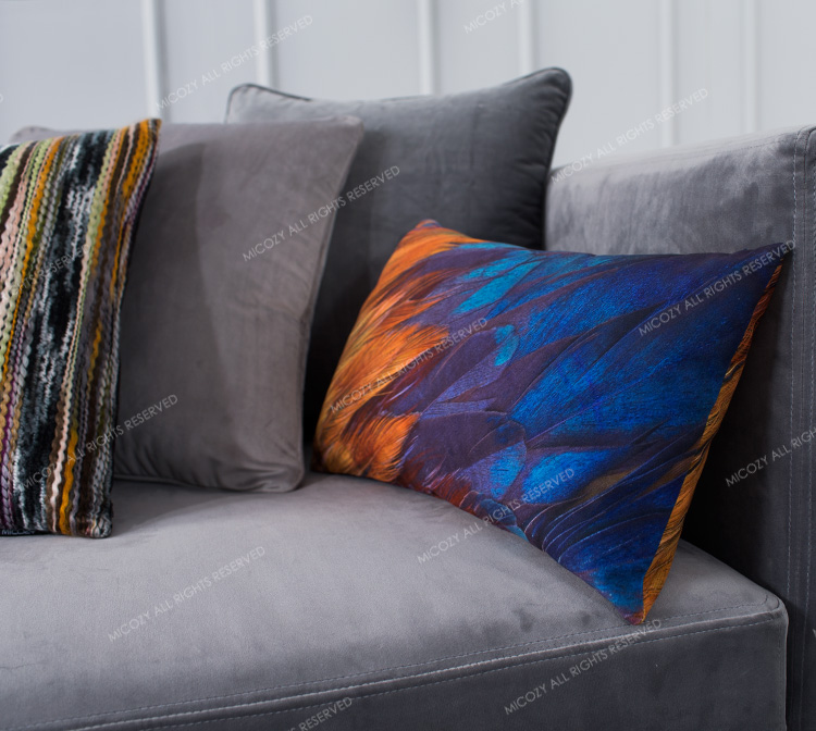 Nordic xanh lông gối đệm ghế sofa của cơ quan xe nhung gối thắt lưng gối tựa lưng giường pad - Trở lại đệm / Bolsters gối tựa văn phòng