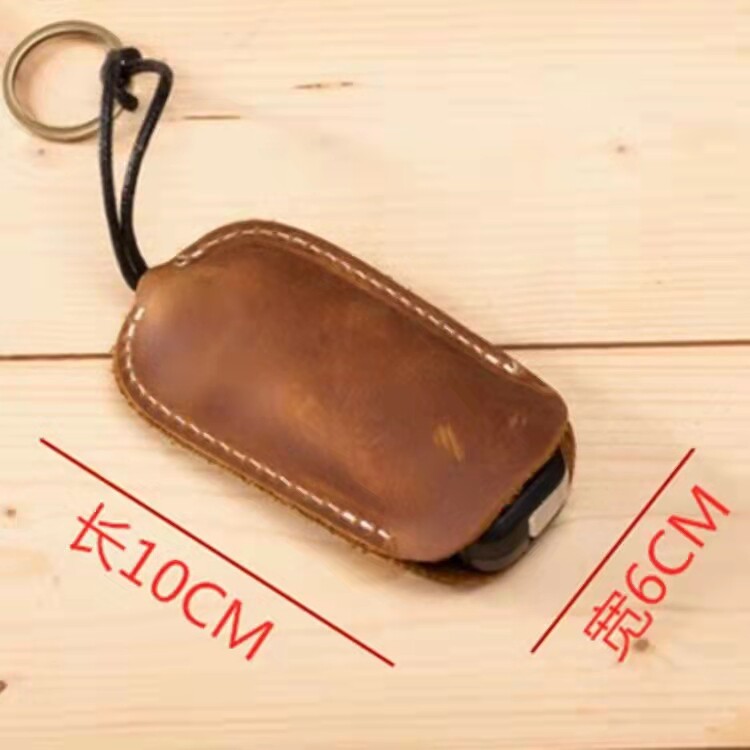 VEBOLE's new top-layer cowhide crazy horse cowhide key case genuine leather simple car key case is practical