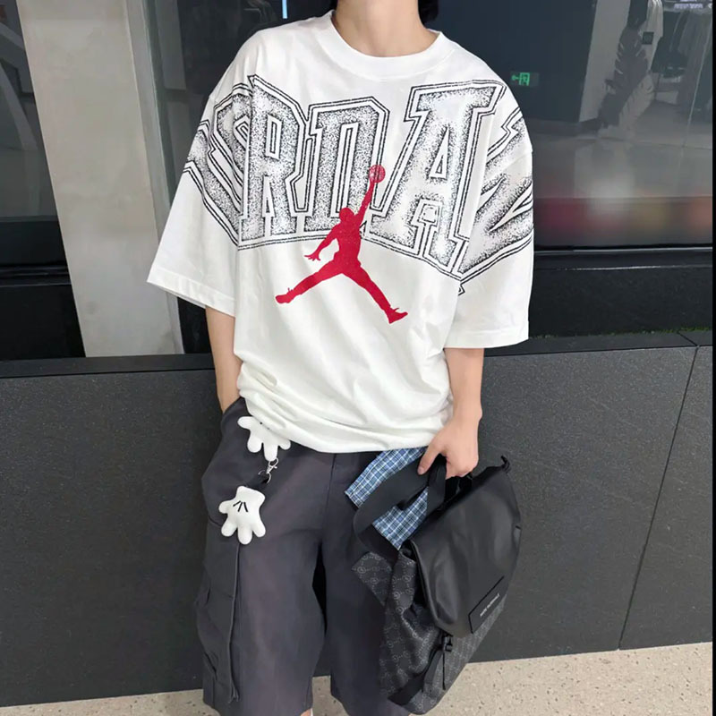 Nike Men's Short-Sleeved T-Shirt Jordan Multi-Color Cotton Letter Print Casual Breathable New Free Shipping Iq0709