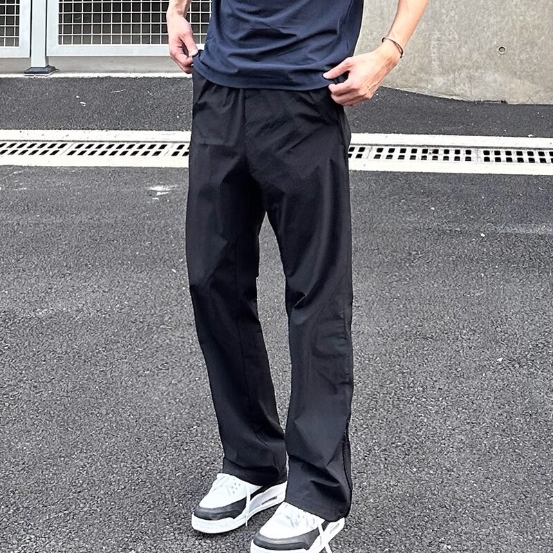 Summer Thin Pants with Zipper at the Hem, Quick-Drying, Straight-Leg, Black, White, Green, Outdoor, Windproof, Waterproof, Functional Pants, Training Long Pants for Men Summer Thin Pants with Zipper at the Hem, Quick-Drying, Straight-Leg, Black, White, Green, Outdoor, Windproof, Waterproof, Functional Pants, Training Long Pants for Men