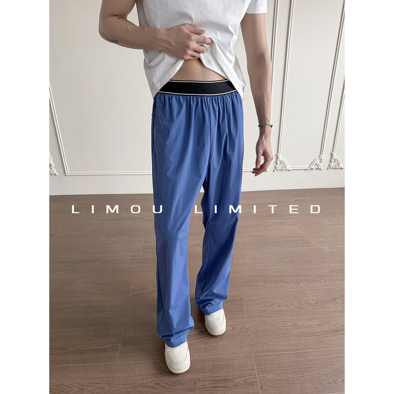 Extended Version of Cool-Feeling Stacked Straight-Leg Fitness Sports Casual Pants for Tall Men (190cm)