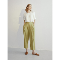 Slow tea mcha grey high waist 90% Western dress pants Women Summer thin Mustard Green Air Sensation Pants THIN ANTI CREASE