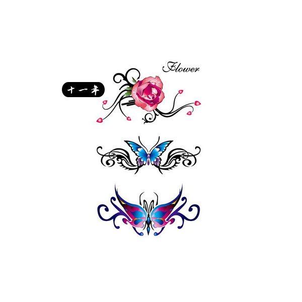 Flower Butterfly Tattoo Sticker Waterproof Female Lasting Korea Small Fresh Cute Cover Scar Long Strip Tattoo