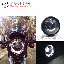 Motorcycle retro headlights LED Metal headlights GN CG Harley retro car modified headlights