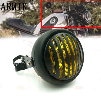 CG125 motorcycle retrofit retro headlights GN125 retro headlights Iron shell fading far and near grid round lights
