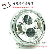 Motorcycle modified LED headlight assembly CG125 GN125 retro headlights metal shell Ranger headlights far and near
