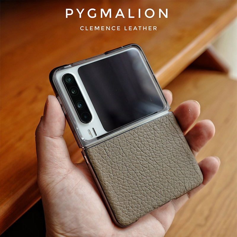 French H Brand Calfskin Leather Suitable for Huawei Purax Wide Folding Phone Case, Wide-Screen Protective Case with Full Coverage Front Frame