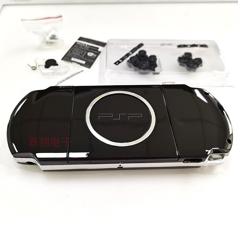 PSP3000 host handheld chassis psp game machine classic pure black replacement shell with sticker screw accessories