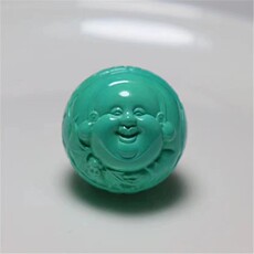 DIY аксессуары 天然原矿蓝绿松石双面佛财神财富一生多宝diy文玩配饰