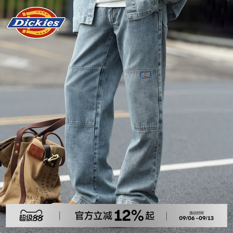 Dickies 2026 Spring and Autumn Style Denim Straight-Leg Casual Loose Double-Knee Pants with Embroidered Logo on the Back J