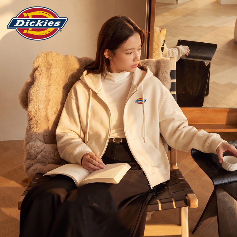 Dickies Women's Zip-Up Sweatshirt Jacket Early Autumn Loose Hoodie Citygirl Style Jacket 1A Dickies Women's Zip-Up Sweatshirt Jacket Early Autumn Loose Hoodie Citygirl Style Jacket 1A