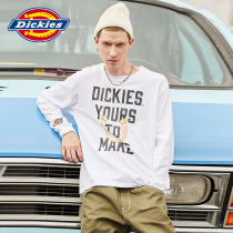 Dickieslogo word pattern printed long-sleeved T-shirt mens autumn new casual crew neck top 9556
