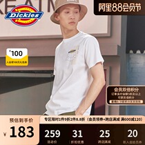 Dickies3D printed short-sleeved t-shirt mens summer new casual short t round neck cotton top tide white 8752