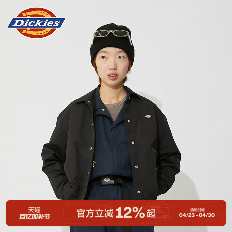 Dickies Small Logo Casual Lapel Women's Coach Jacket with Mesh Lining Spring and Autumn Coat for Women J