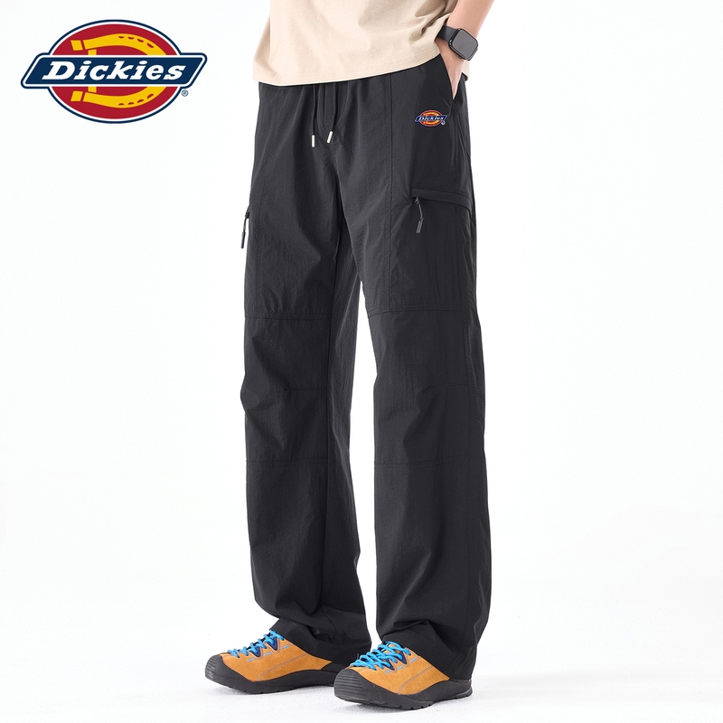 Dickies Men's Loose Straight Casual Pants Spring and Autumn Outdoor Work Pants Drawstring Woven Pants Y