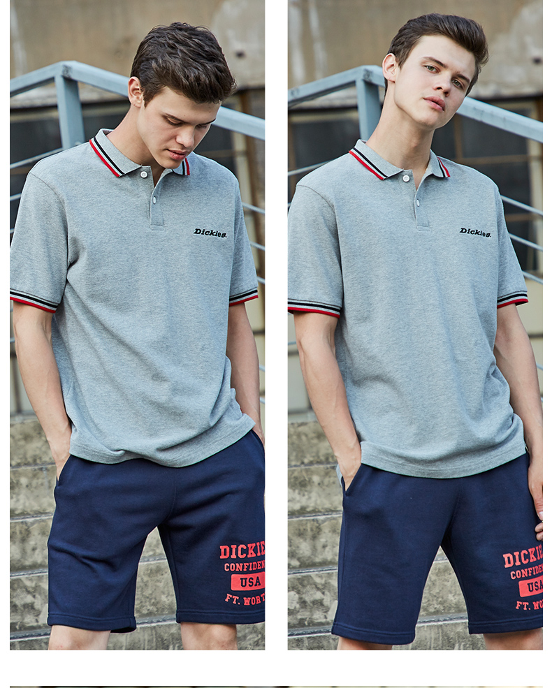 Dickies18 váy mùa hè mới nam thêu chữ cotton màu sắc phù hợp với áo sơ mi ngắn tay Polo 182M30EC34 áo polo