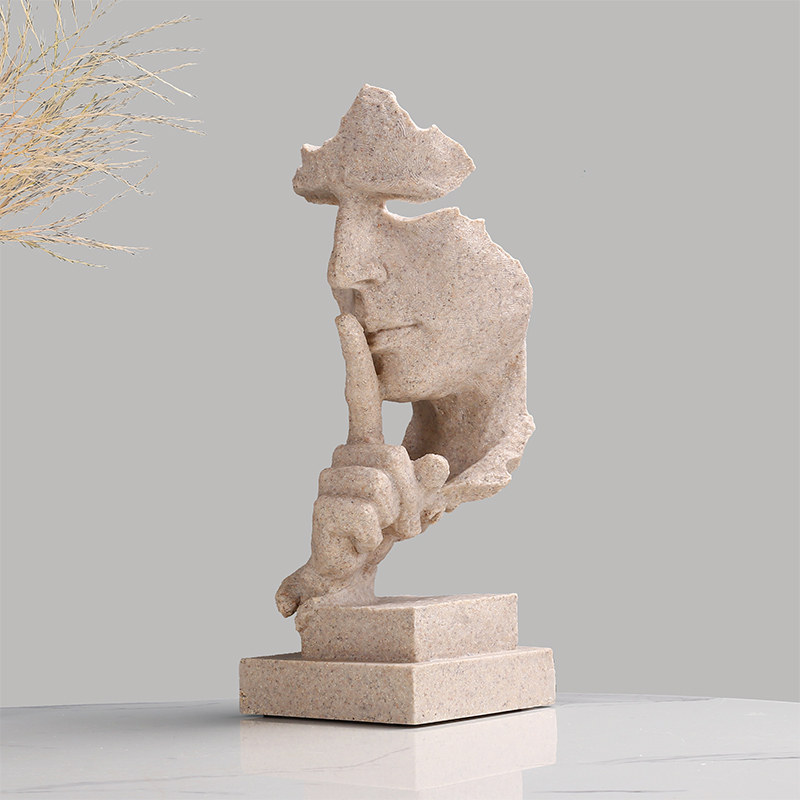 Silence Is Gold Sculpture Pendulum Figures Figurines Figurines Abstract Creative Office Decoration Crafts Bookcase Desktop Furnishing-Taobao