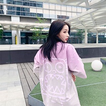 Ideal national tide big mouth monster short sleeve men shallow gradient T-shirt women loose Half sleeve top CALMMIND