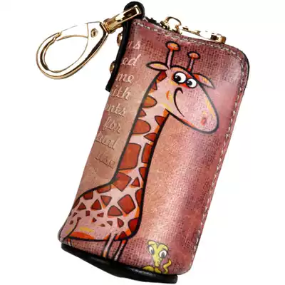 Bucket men's zipper key bag waist hanging large capacity Korean cute lady multifunctional car key bag small bag