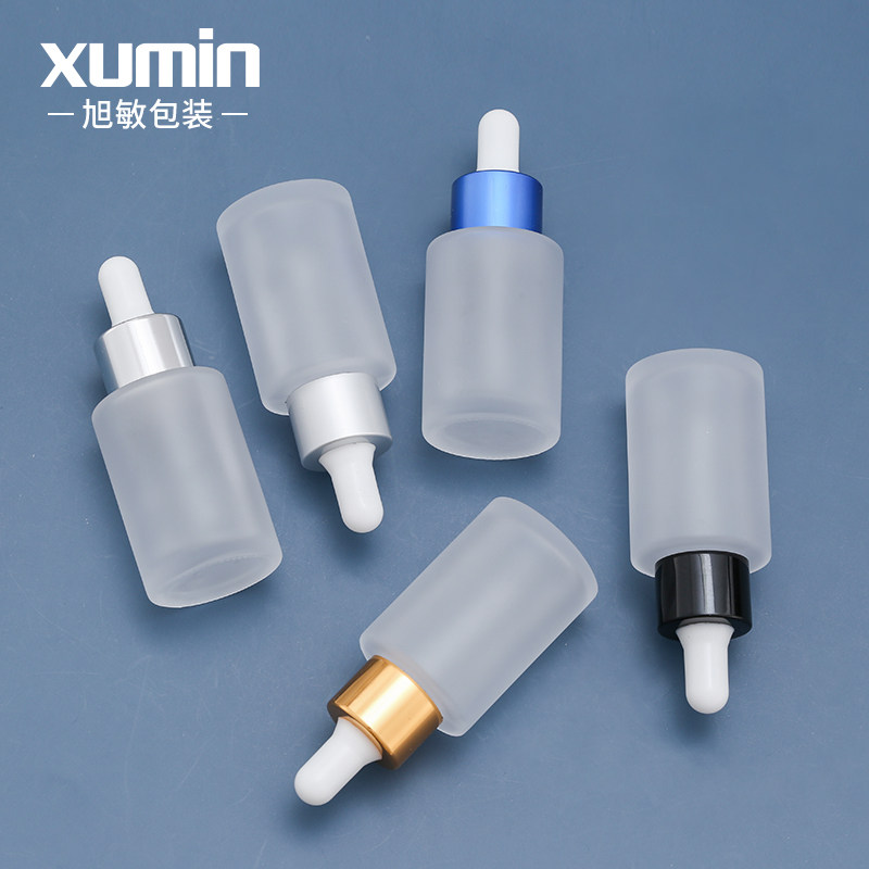 Spot glass dropper bottle 30ml light-proof essence trial package cosmetic sub-bottling plastic head essential oil empty bottle ZMD
