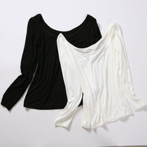 Thin Large Round Collar Lady Beats Undercoat Modale High Elastic Autumn Coat Black White Charcoal Fiber Warm Clothing Wholesale