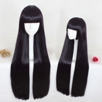 Onmyoji mobile game God SR snow girl awakening Tsukimi no Sakura purple black cosplay wig fake hair