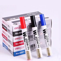 Del Whiteboard Pen 6801 Easy to Write Easy to wipe Black Red Blue Thick Water Whiteboard Teaching Erasable Pen