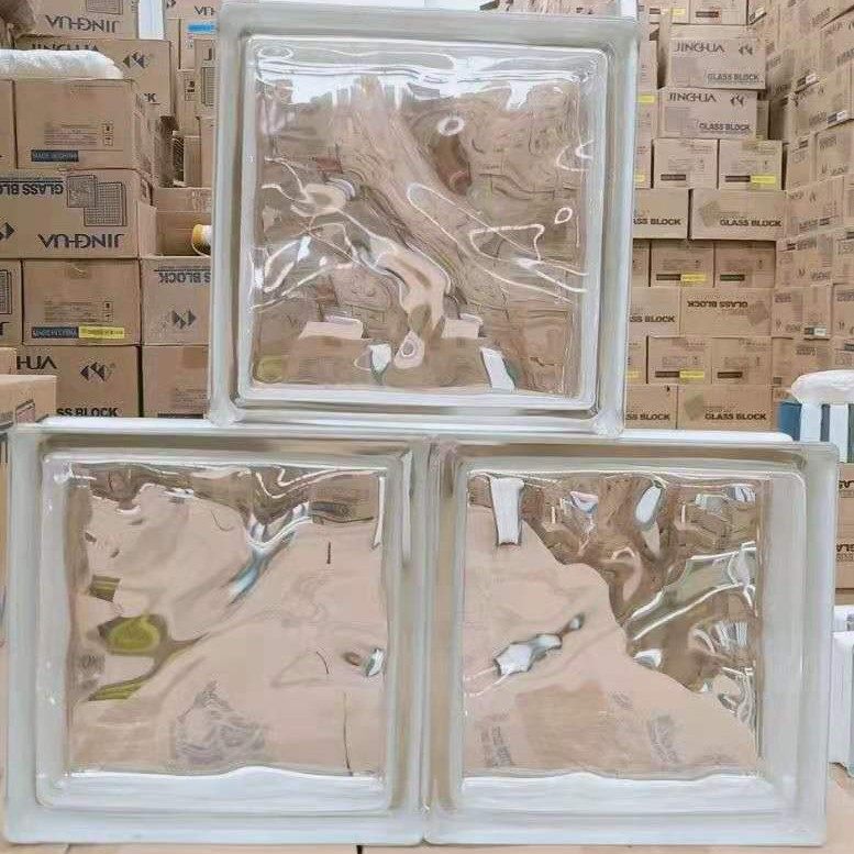 240 * 240 * 80 crystal warcard hollow glass brick frosted opaque square large block wall living room