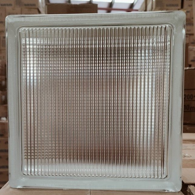 190*190*80 crystal glass brick ultra white hollow square transparent partition wall dressing room seating wall