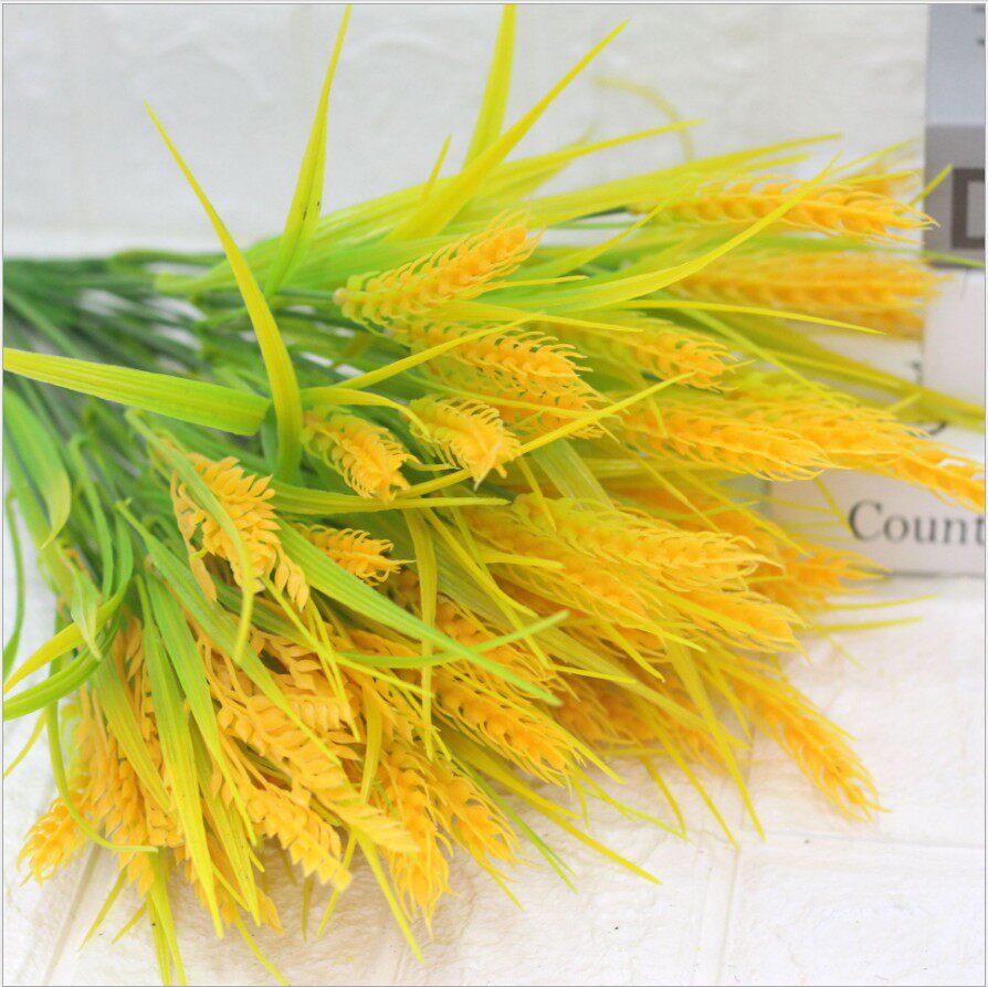 Fake rice emulation wheat ears rice ears plastic dried flower water grass small to shoot props mall furnishing decoration