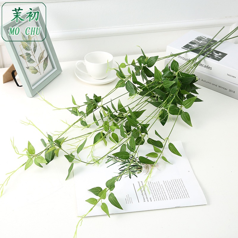 Emulated leaf long beard Leaf Wedding Honeysuckle Leaf Courtyard Decorate Leaves Fake Flower Lotus Leaf Emulation Plant Decoration