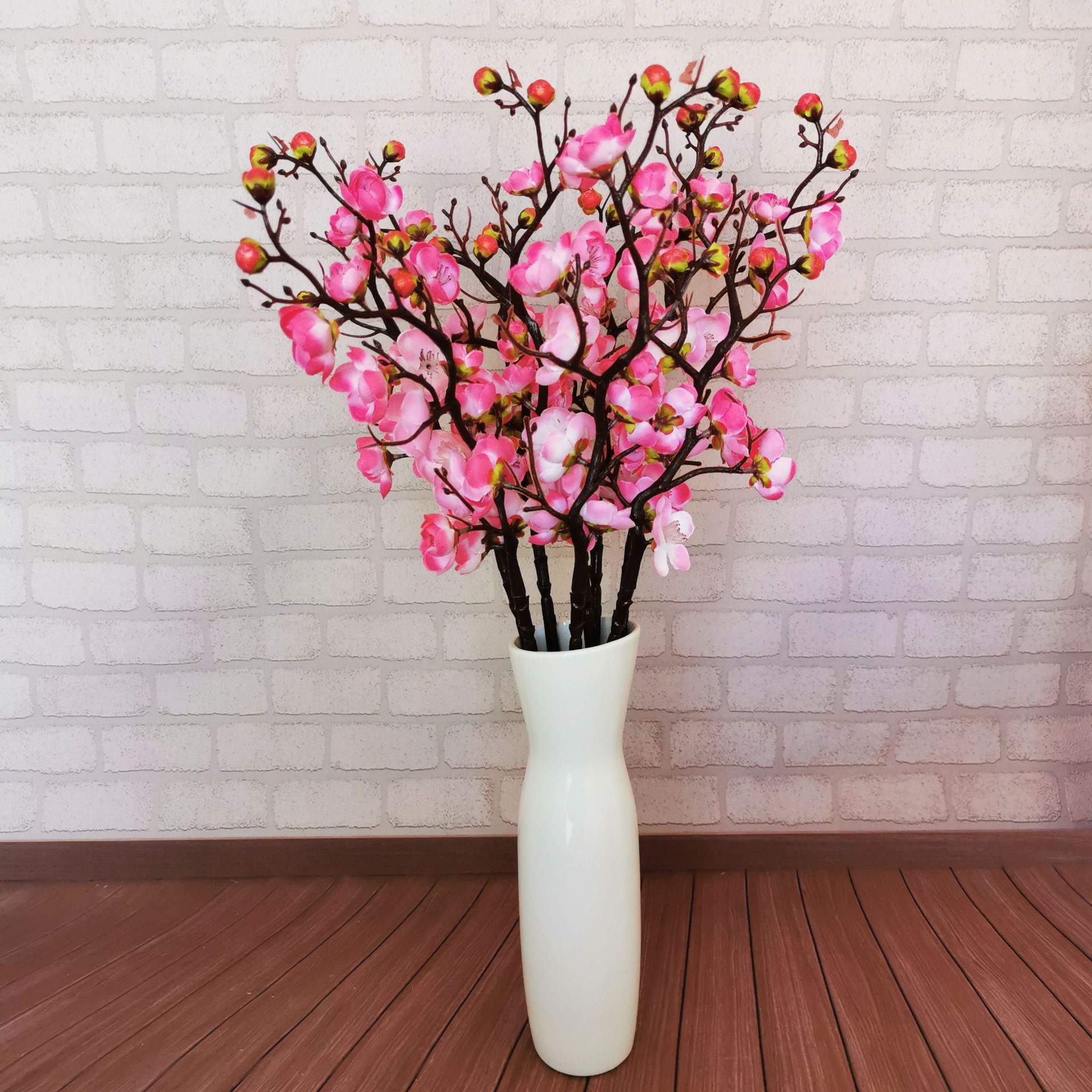Summer plum blossom branch simulation flower fake flower living room silk flower TV cabinet coffee table decoration Chinese home decoration flower arrangement