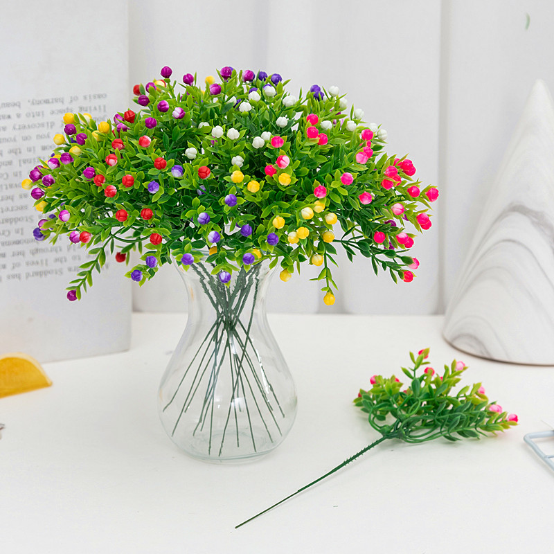 Mini-emulated Milan grain plastic fake flower living-room furnishing green planting potted plants to decorate the flower and grass single branch small bouquet