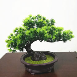 Simulated Plant Potted Interior Decoration Fake Flower Pine Tree Home Living Room Green Plant Plastic Small Ornaments Welcoming Pine Bonsai