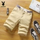 Playboy five quần nam mùa hè kinh doanh bình thường quần rắn màu quần short nam quần mỏng phần 5 quần - Crop Jeans