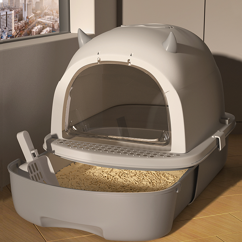 猫用トイレボックス 消臭 完全密閉 特大 猫用トイレ 猫用トイレボックス 特大 飛散防止 猫用排泄物ボウル 消臭