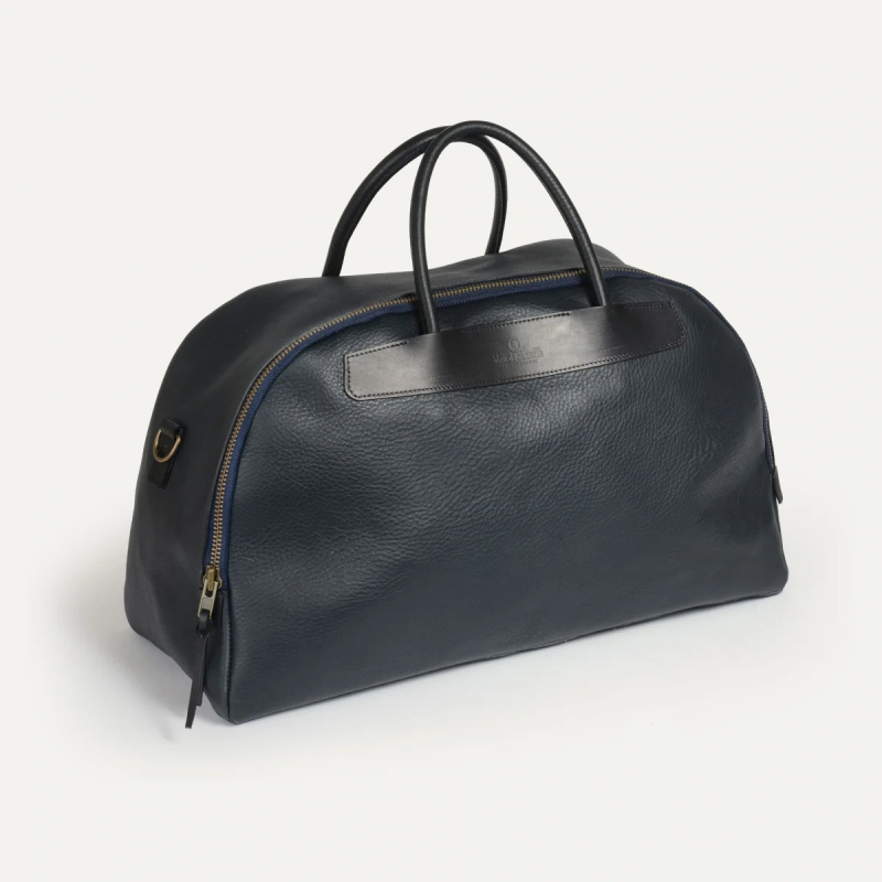 In Stock Authorized Dealer French Handmade Bleu De Chauffe Bowling Full Leather Travel Bag