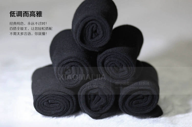 Vớ cotton nữ màu đen vớ mùa thu và mùa đông sợi tre khử mùi vớ dày cotton vớ nam vớ vớ ngắn vớ vớ ngắn