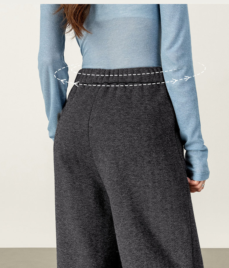 SENTUBILA Fleece-gefütterte Hosen für Damen 2026 Winter Acetat Elastischer Bund Weites Bein Lässige Vielseitige Hosen 154KD3652 – Detail 21