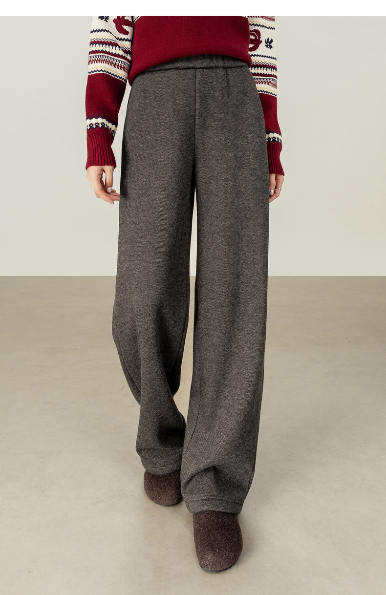 SENTUBILA Fleece-gefütterte Hosen für Damen 2026 Winter Acetat Elastischer Bund Weites Bein Lässige Vielseitige Hosen 154KD3652 – Detail 28