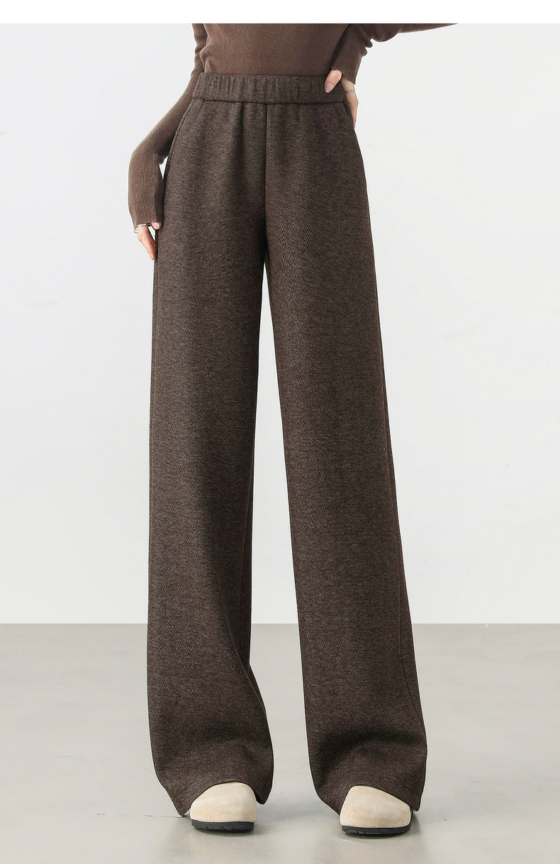 SENTUBILA Fleece-gefütterte Hosen für Damen 2026 Winter Acetat Elastischer Bund Weites Bein Lässige Vielseitige Hosen 154KD3652 – Detail 36