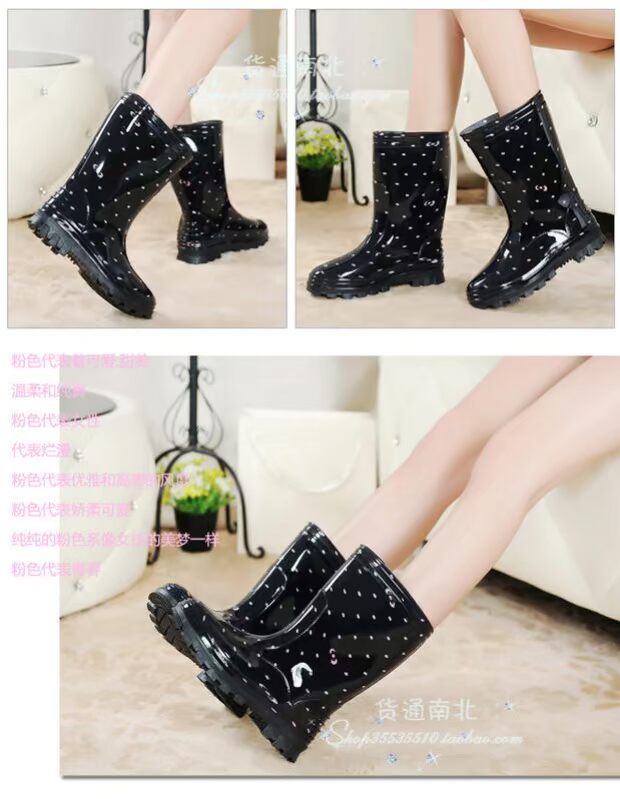 Mùa thu và mùa đông Hàn Quốc giày đi mưa cho nữ thời trang size lớn trong giày cao su ống rửa xe làm việc với giày nước ấm và nhung mưa ủng giày đi mưa crocs