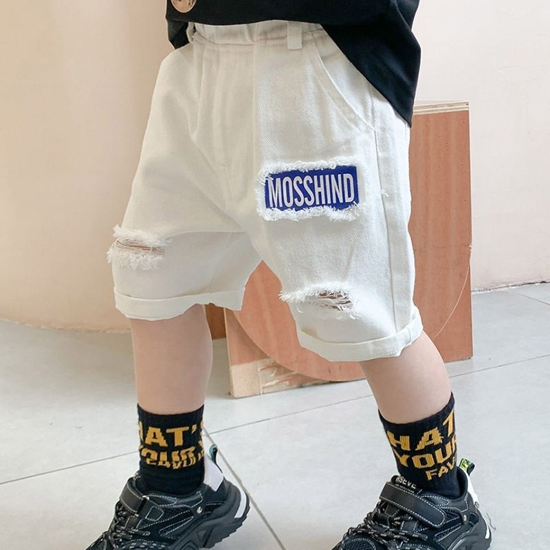 Boy jeans Children Summer shorts 2022 New 5 Pants Big Boy 50% Pants Kiddie Pants Mid Waist