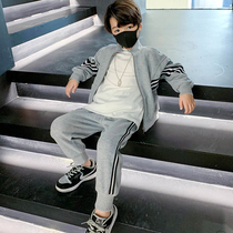 Boy sportswear suit Spring and autumn children Two sets of new sweatshirt Long sleeves CUHK Scout Zipper Fried Street Foreign Air
