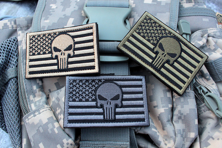 Quốc kỳ Hoa Kỳ 3D thêu Velcro Board Hat Hat Sticker Cá tính Quân đội Marsh Retet Patch miếng dán quần áo